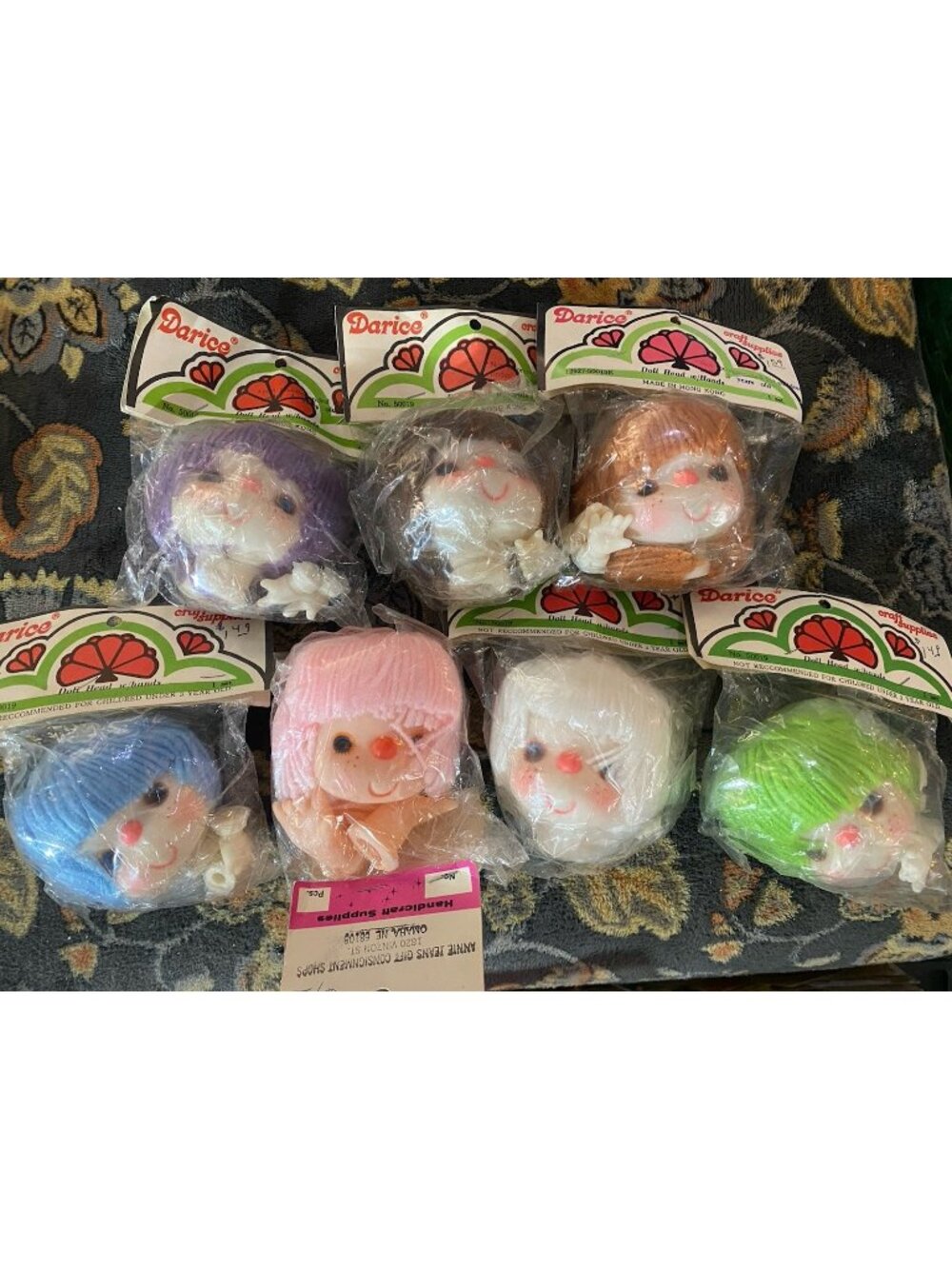 Lot Of 7 Darice Crafts 3” Doll Heads Hands Yarn Hair Ice Cream Dolls DIY Maker